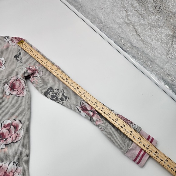 Disney Mickey Mouse Floral Print Sleepshirt Nightgown Women's Size M Gray Pink - Picture 5 of 6